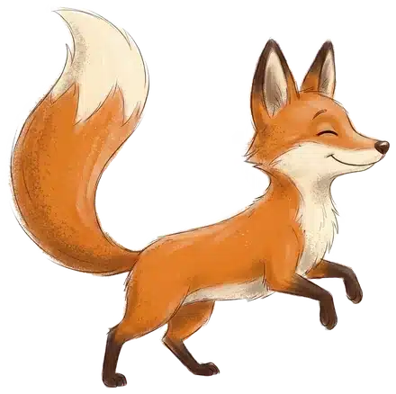 Sleepy Fox kijkt blij
