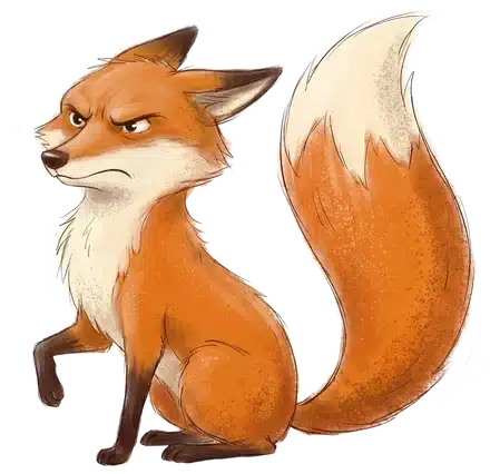 Sleepy Fox kijkt boos
