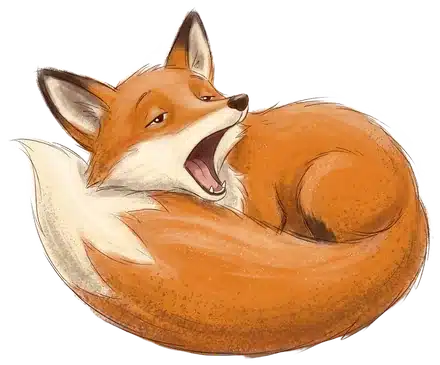 Sleepy Fox kijkt slaperig
