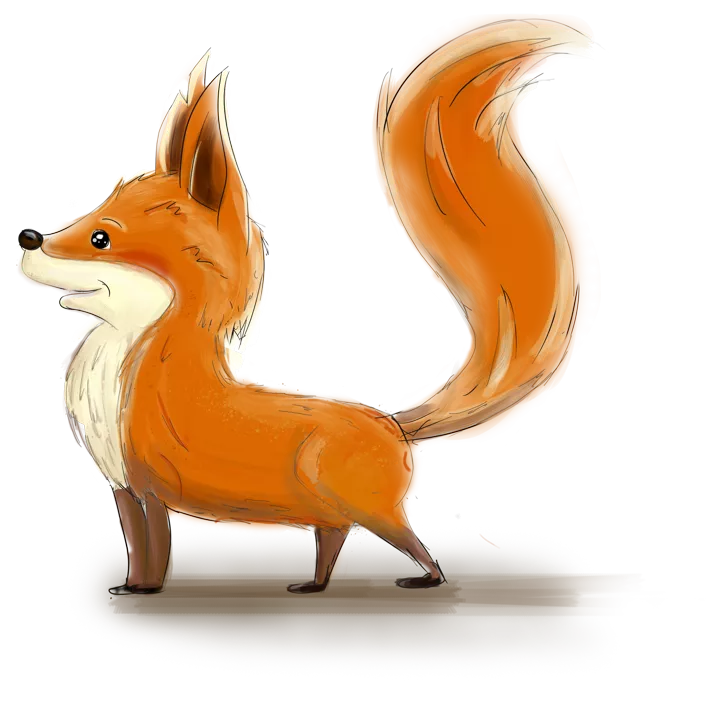 Sleepy Fox, een jonge oranje vos met een grote pluimstaart