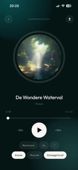 De speler met een slaapmeditatie
