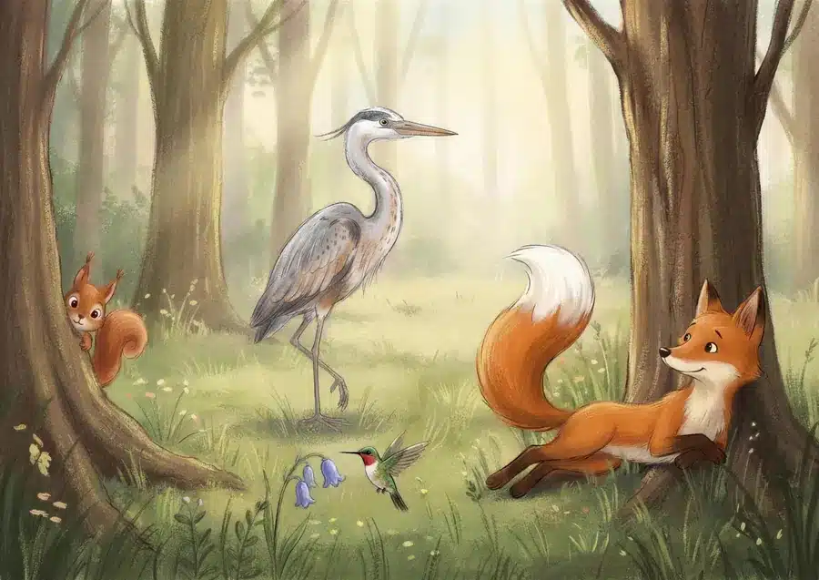 Sleepy en Juf Reiger bij het Bosschooltje